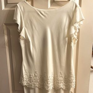 Gorgeous with chiffon drape and beautiful beading perfect for spring wedding